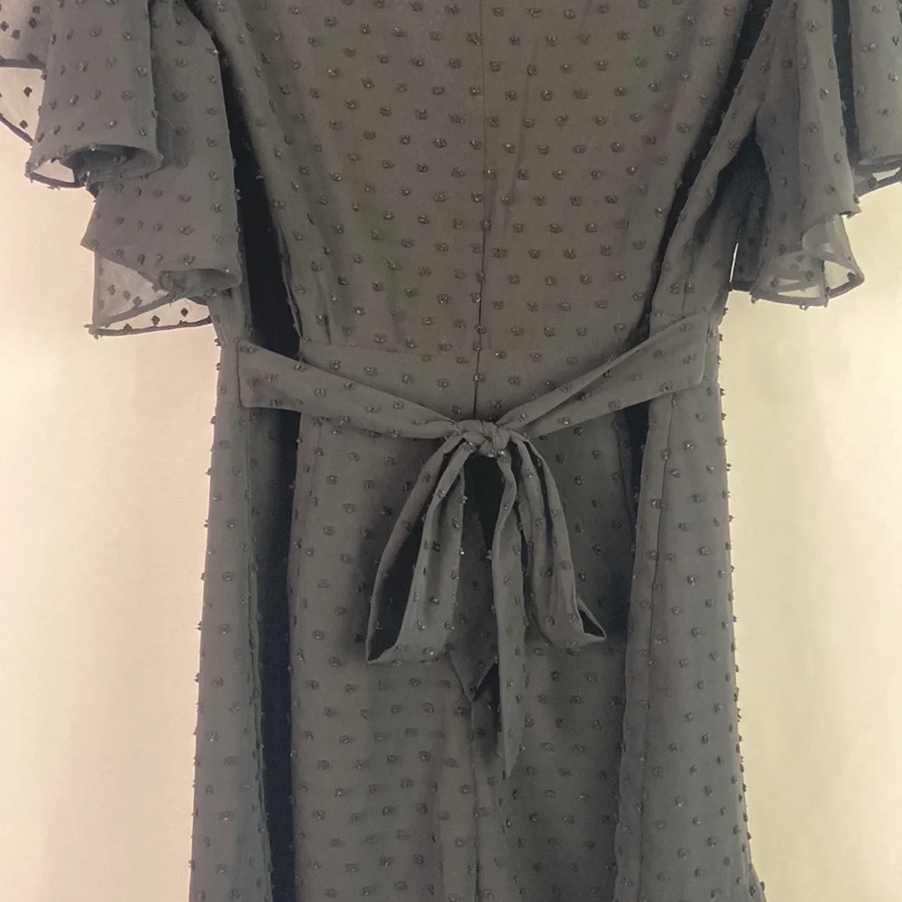 BB Dakota Black Ruffle Trim Belted Mini w/ Shorts Dress - Picture 15 of 16